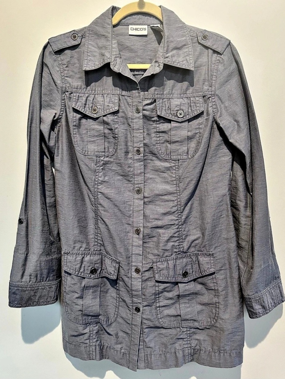 Chico's Lightweight Jacket in Gray Size 0